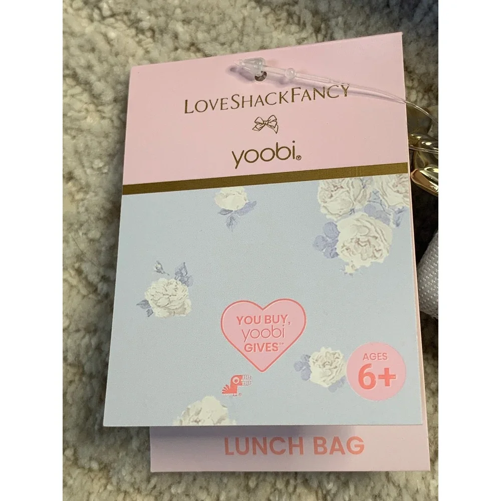 LoveShackFancy x Target Yoobi Everblooming Rosettes Ditsy Lunch Tote Breezy Blue
